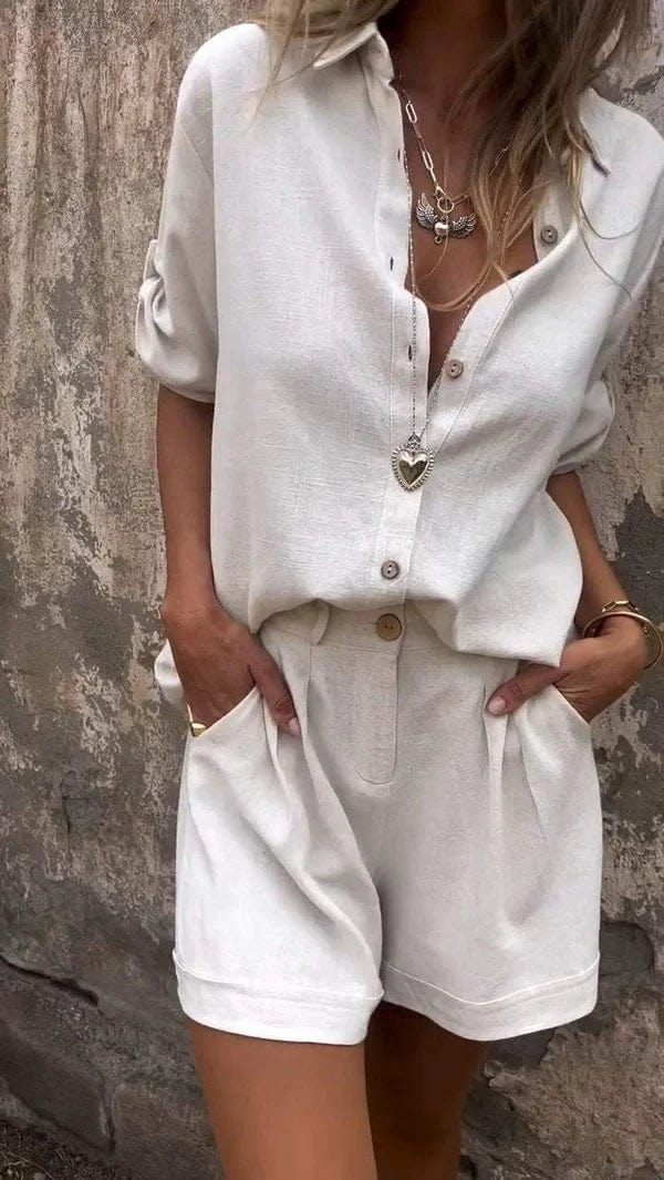Pauline|Zweiterleiler aus Bluse + Shorts