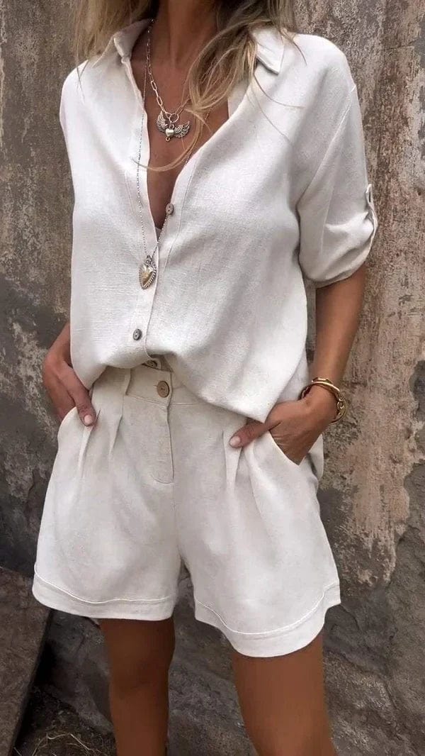 Pauline|Zweiterleiler aus Bluse + Shorts