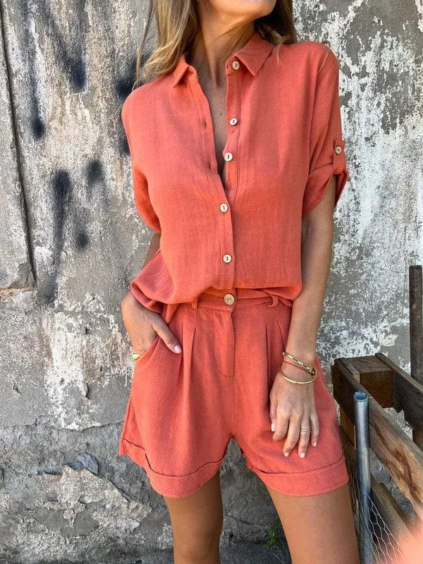 Pauline|Zweiterleiler aus Bluse + Shorts